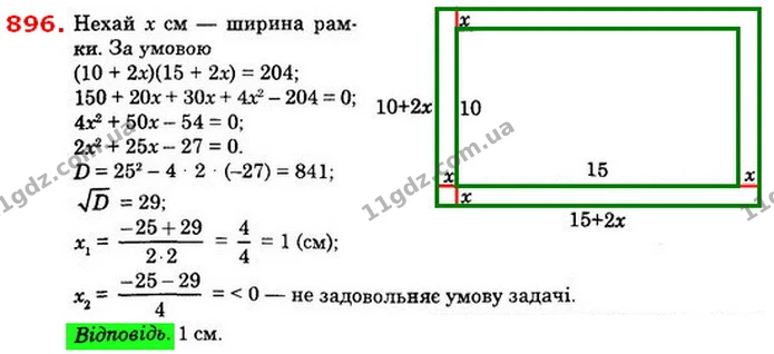 896. Фотокартку розміром 10x15 (у см) уставлено в рамку сталої — ГДЗ Алгебра 8 клас Істер 2021