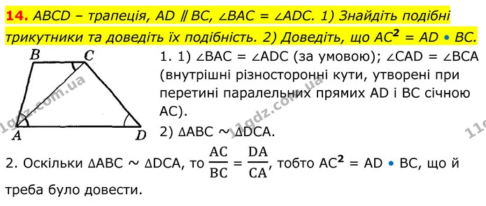 14 — ГДЗ Геометрія 8 клас Істер