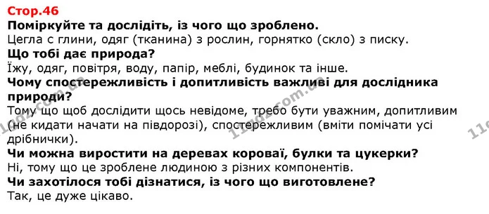 Поміркуйте та дослідіть, із чого що зроблено. — Решебник Я досліджую світ 1 клас Грущинська