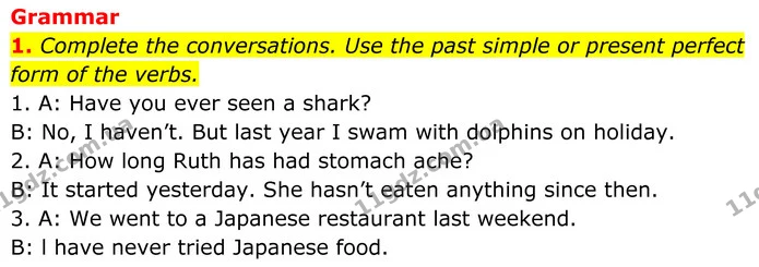 1. Complete the conversations. Use the past simple or present perfect — ГДЗ Англійська мова 8 клас Стайрінг (Prepare)