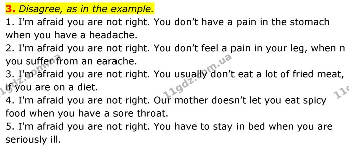 3. Disagree, as in the example. — ГДЗ Англійська мова 7 клас Карпюк