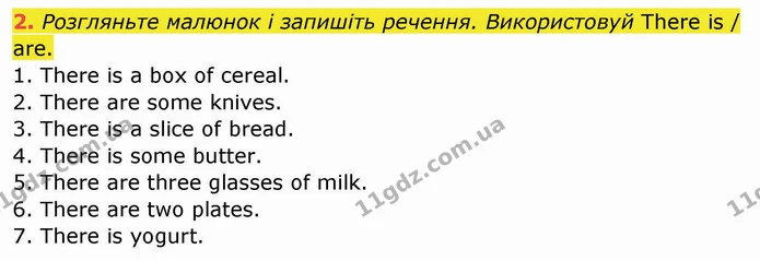 2. Розгляньте малюнок і запишіть речення. Використовуй There is / are. — ГДЗ Зошит Англійська мова 4 клас Мітчелл