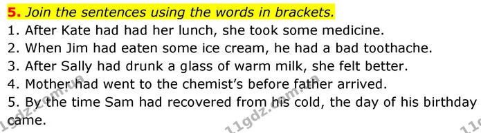 5. Join the sentences using the words in brackets. — ГДЗ Англійська мова 7 клас Карпюк