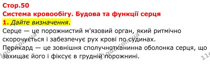 1. Дайте визначення. — ГДЗ Робочий зошит Біологія 8 клас Кулініч