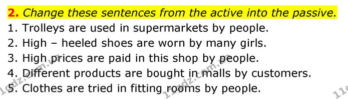 2. Change these sentences from the active into the passive. — ГДЗ Англійська мова 6 клас Карпюк 2023