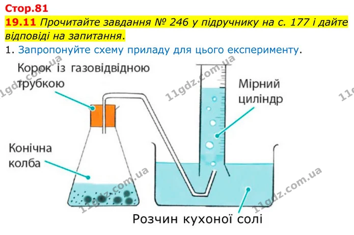 19.11 Прочитайте завдання № 246 у підручнику на с. 177 і дайте відповіді на запитання. — ГДЗ Робочий зошит Хімія 8 клас Григорович