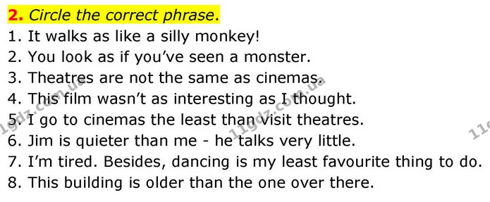 2. Circle the correct phrase. — ГДЗ зошит grammar Англійська мова 7 клас Карпюк
