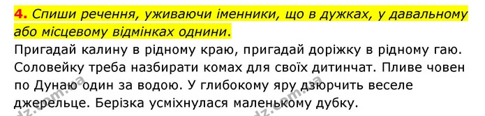4. Спиши речення, уживаючи іменники, що в дужках, у давальному або місцевому відмінках однини. — ГДЗ Українська мова 4 клас Чабайовська