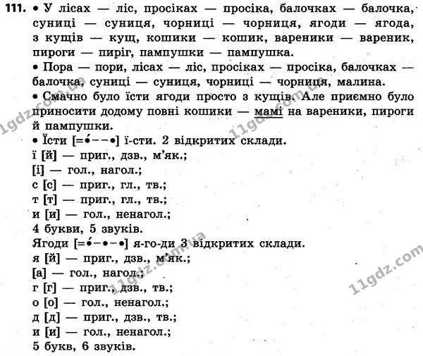 111 — ГДЗ Українська мова та читання 4 клас Захарійчук 2015