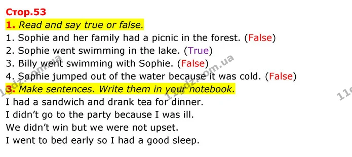 1. Read and say true or false. — ГДЗ Англійська мова 4 клас Пухта