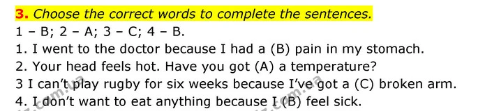 3. Choose the correct words to complete the sentences. — ГДЗ робочий зошит Англійська мова 6 клас Prepare