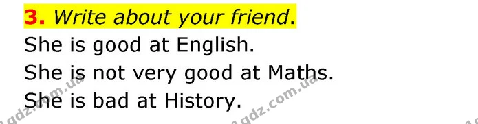 3. Write about your friend. — ГДЗ Робочий зошит Англійська мова 5 клас Карпюк