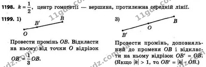 1198. Середня лінія трикутника відтинає від нього гомотетичний — ГДЗ Геометрія 9 клас Істер 2017