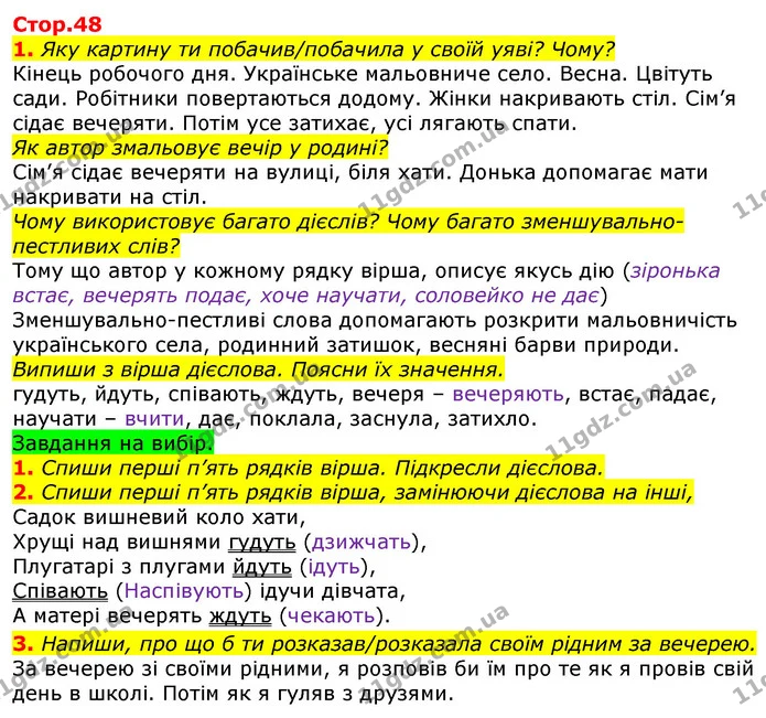 1. Яку картину ти побачив/побачила у своїй уяві? Чому? — ГДЗ Українська мова та читання 3 клас Большакова 1-2 ч.