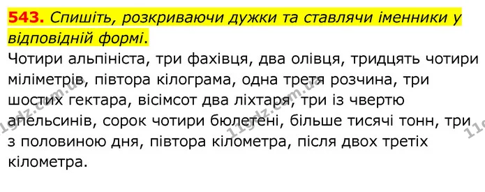 543. Спишіть, розкриваючи дужки та ставлячи іменники у відповідній формі. — ГДЗ Українська мова 6 клас Заболотний 2020