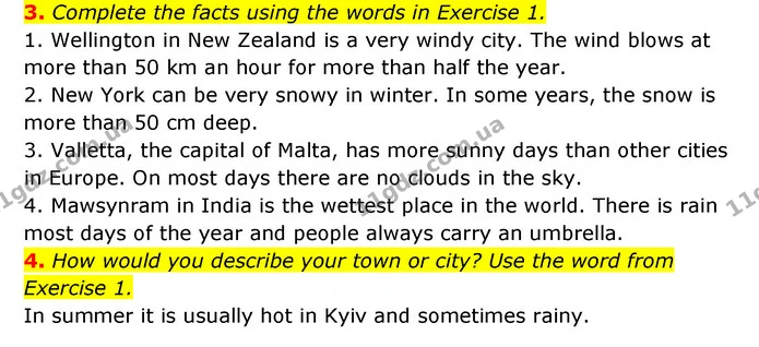 3. Complete the facts using the words in Exercise 1. — ГДЗ Англійська мова 6 клас Коста (Prepare 6)