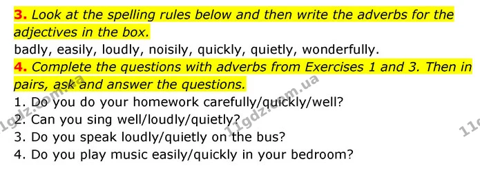 3. Look at the spelling rules below and then write the adverbs for the adjectives in the box. — ГДЗ Англійська мова 6 клас Коста (Prepare 6)