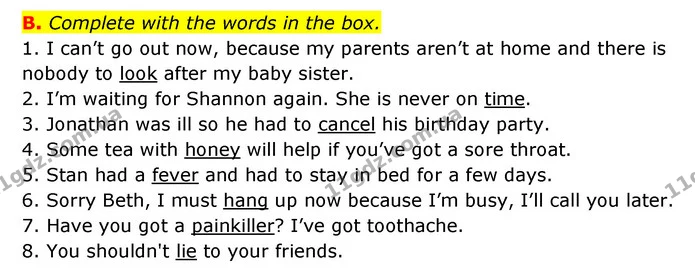 B. Complete with the words in the box. — ГДЗ Робочий зошит Англійська мова 6 клас Мітчелл