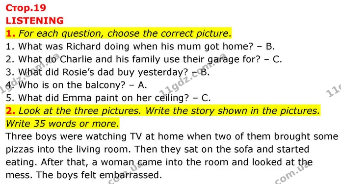 1. For each question, choose the correct picture. — ГДЗ робочий зошит Англійська мова 7 клас Prepare