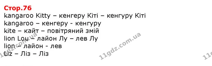kangaroo Kitty – кенгеру Кіті – кенгуру Кіті — Решебник English 1 клас Карпюк 2018