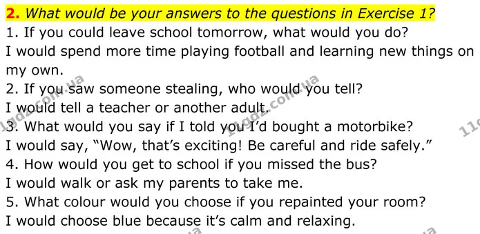 2. What would be your answers to the questions in Exercise 1? — ГДЗ Англійська мова 8 клас Стайрінг (Prepare)