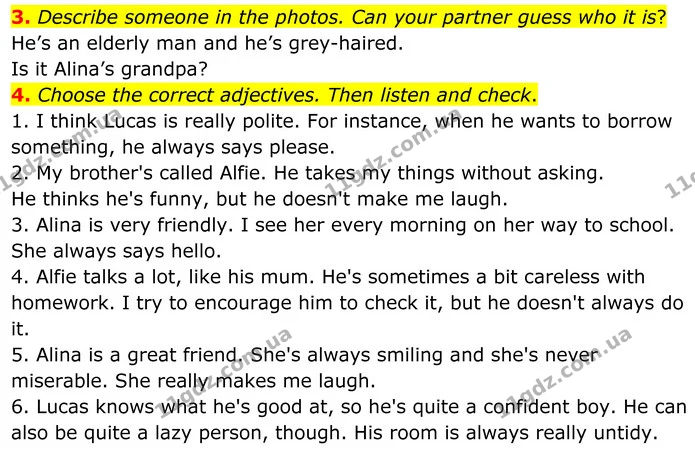 3. Describe someone in the photos. Can your partner guess who it is? — ГДЗ Англійська мова 8 клас Стайрінг (Prepare)