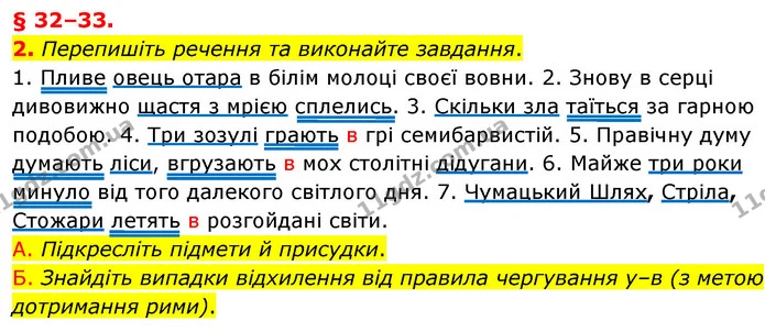 2. Перепишіть речення та виконайте завдання. — ГДЗ Українська мова 8 клас Авраменко (поглиблений)