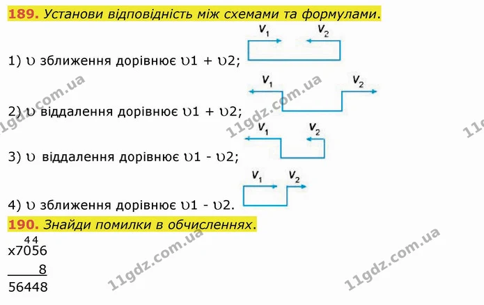 189. Установи відповідність між схемами та формулами. — ГДЗ Математика 4 клас Лишенко 1-2 ч.