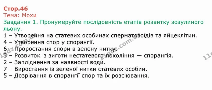 Стор. 46 — 1 — ГДЗ Робочий зошит Біологія 6 клас Мечник — ГДЗ Робочий зошит Біологія 6 клас Мечник