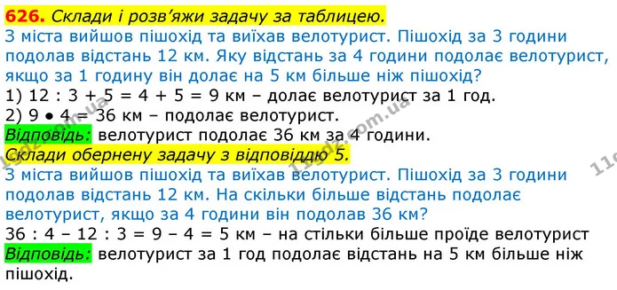 626. Склади і розв’яжи задачу за таблицею. — ГДЗ Математика 3 клас Лишенко (1, 2 частина)