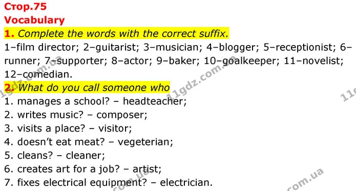 1. Complete the words with the correct suffix. — ГДЗ робочий зошит Англійська мова 8 клас Гарет Джонс 2025
