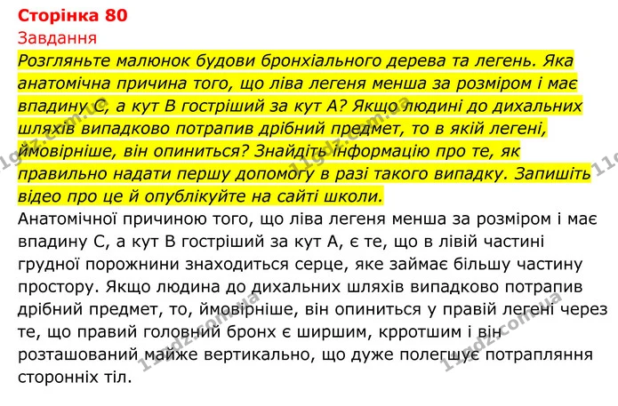 Стор. 80 — 1 — ГДЗ Біологія 8 клас Тагліна — ГДЗ Біологія 8 клас Тагліна