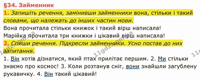 1. Запишіть речення, замінивши займенники вона, стільки і такий словами, що належать до інших частин мови. — ГДЗ Українська мова та читання 4 клас Остапенко 2 ч.