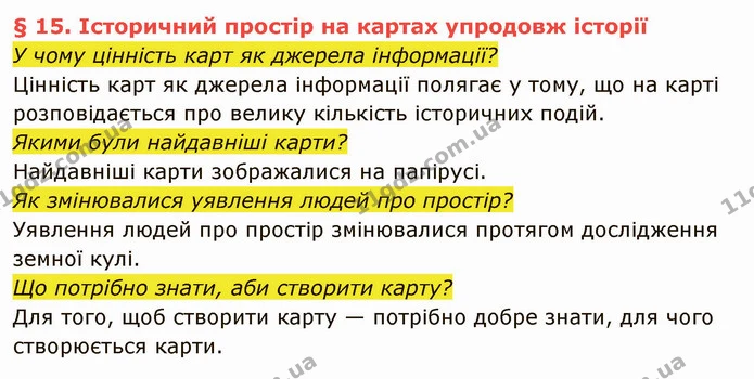 У чому цінність карт як джерела інформації? — частина 1 — ГДЗ Вступ до історії України 5 клас Власов