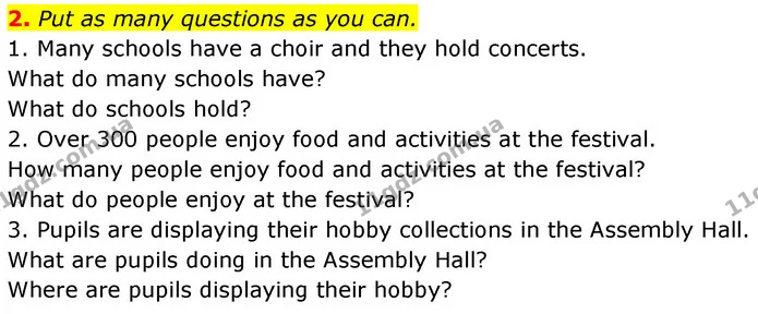 2. Put as many questions as you can. — ГДЗ Англійська мова 7 клас Карпюк