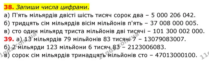 38. Запиши числа цифрами. — ГДЗ Математика 5 клас Бевз