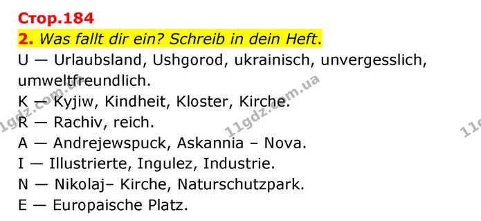 2. Was fallt dir ein? Schreib in dein Heft. — ГДЗ Німецька мова 8 клас Сидоренко
