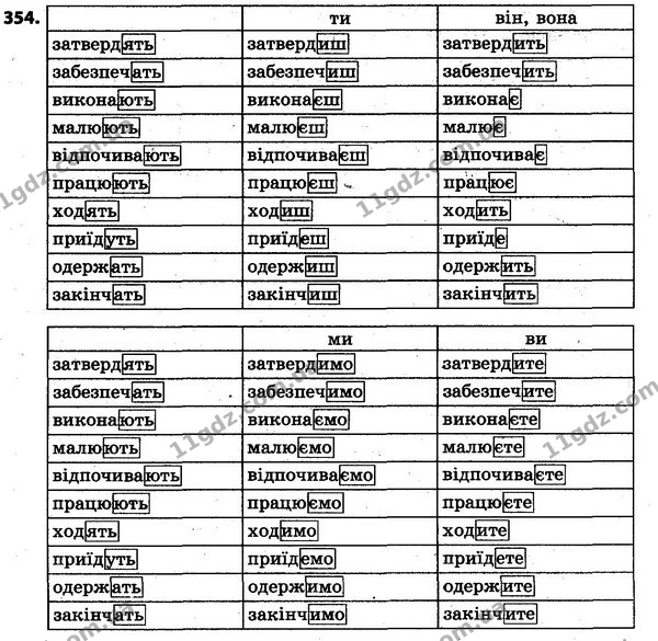 354 — ГДЗ Українська мова та читання 4 клас Захарійчук 2015