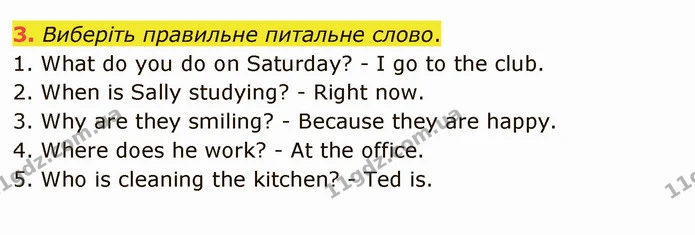 3. Виберіть правильне питальне слово. — ГДЗ Англійська мова 5 клас Карпюк 2022