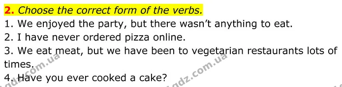 2. Choose the correct form of the verbs. — ГДЗ Англійська мова 8 клас Стайрінг (Prepare)