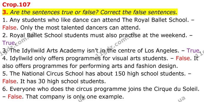 3. Are the sentences true or false? Correct the false sentences. — ГДЗ Англійська мова 8 клас Стайрінг (Prepare)