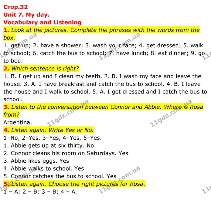 1. Look at the pictures. Complete the phrases with the words from the box. — ГДЗ Робочий зошит Англійська мова 5 клас Коста (prepare 5)