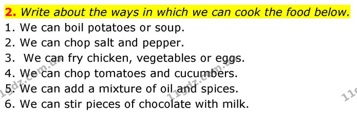 2. Write about the ways in which we can cook the food below. — ГДЗ Робочий зошит Англійська мова 7 клас Карпюк