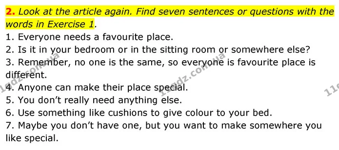 2. Look at the article again. Find seven sentences or questions with the words in Exercise 1. — ГДЗ Англійська мова 6 клас Коста (Prepare 6)