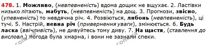 478 — ГДЗ Українська мова 5 клас Глазова 2018 — ГДЗ Українська мова 5 клас Глазова 2018