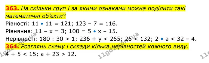 363. На скільки груп і за якими ознаками можна поділити такі математичні об’єкти? — ГДЗ Математика 4 клас Бевз 1 та 2 частини