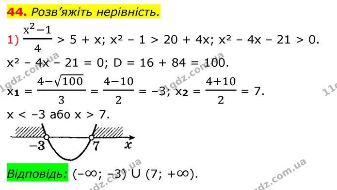 44. Розв’яжіть нерівність. — ГДЗ Алгебра 9 клас Істер