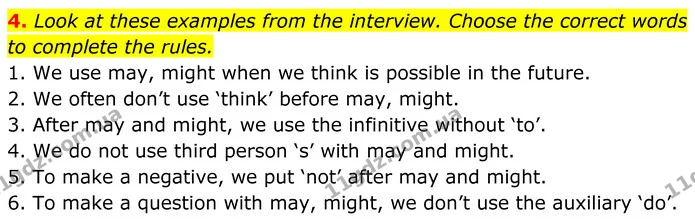 4. Look at these examples from the interview. Choose the correct words to complete the rules. — ГДЗ Англійська мова 7 клас Коста