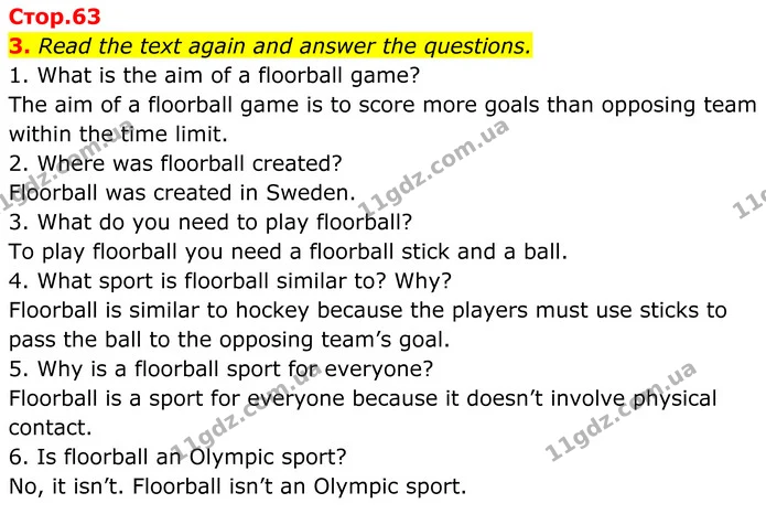 3. Read the text again and answer the questions. — ГДЗ Англійська мова 7 клас Коста