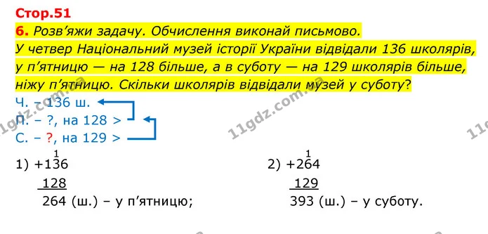 6. Розв’яжи задачу. Обчислення виконай письмово. — ГДЗ Математика 3 клас Логачевська 1-2 ч.
